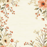 Area Cream Beige with Romantic Floral Design(Beige)