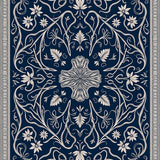 Arabesque Floral Vine Decorative Pathway Embellishment(Navy)