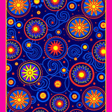 Astronomical Galaxy Featuring Orbiting Spheres and Starbursts (Pink)