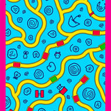 Rescue Crew Map with Interlocking Tracks and Cartoon Icons (Blue)