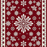 Festive Holiday Interlocking Snowflake Textile(Red)