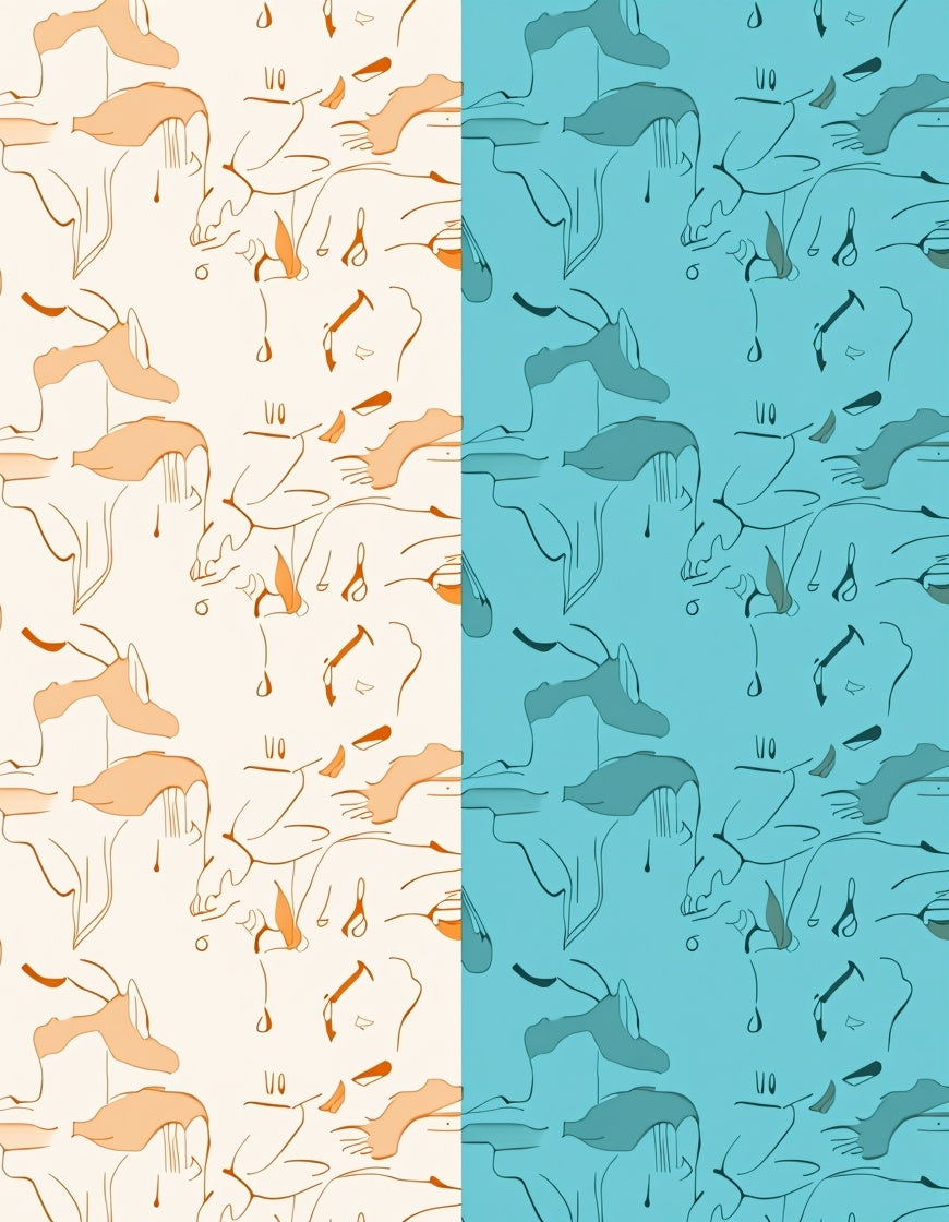 Celestial Horizon Abstract Waterfall Cascade Symphony (Beige) - ODIKA