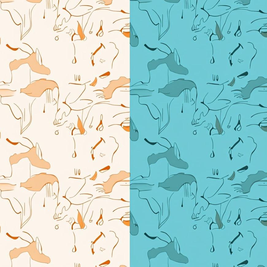 Celestial Horizon Abstract Waterfall Cascade Symphony (Beige) - ODIKA