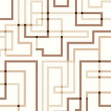 Nordic Mist Interlocking Maze Minimalist Modern Design (Brown)