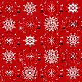Festive Snowflake Wonderland Holiday Throw(Red)