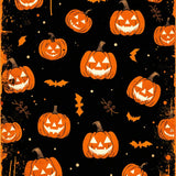 Spooky Pumpkin Patch Rug Creepy Jack o Lantern Black Area Carpet(Black)