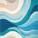 Coastal Breeze Oval Braided Nautical Inspired Home(Blue)