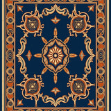 Interlocking Mosaic Medallion Motif with Artistic Gradient Effect(Navy Blue)