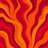 Abstract Flame Motif Combining Fluid Shapes and Intense Warmth(Red)