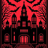 Haunted Mansion Vintage Spooky Nightscape(Red)
