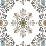 Retro Garden Tapestry with Interlocking Vine and Blossom Motifs(Brown)