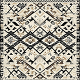Handcrafted Boho Runner With Ethnic Geometric Diamond(Beige)