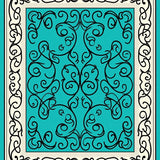 Classic Vine Scroll Framework Decorative Artistic Distinctive (Blue)
