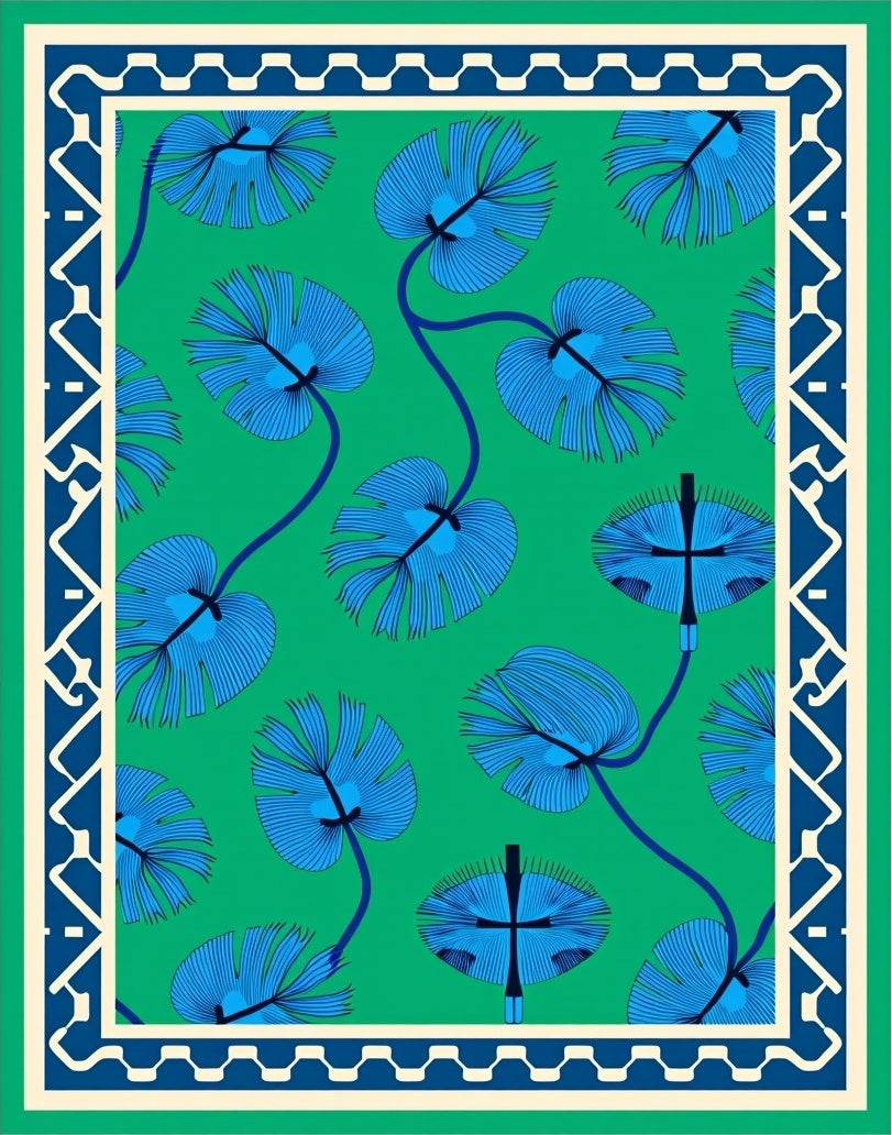 Tropical Foliage Lattice Reversible Decorative (Green) - ODIKA