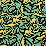 Fresh Palm Frond Mosaic with Abstract Interlocking Festive(Black)