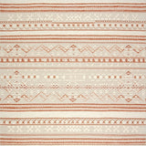 Diamond Weave Stripe Area with Rustic Farmhouse Charm in Neutral Tones(Red)