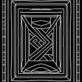 Modern Maze Lattice with Interlocking Abstract Linework(Black)