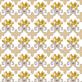 Modern Interlocking Lattice Trellis with Subtle Floral Motifs(Yellow)