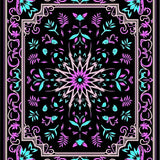 Eclectic and Floral Swirl Accent with Dark Botanical Motif (Black)