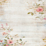 Distressed Vintage Style Beige Area Printed Floral(Beige)