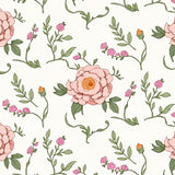 Botanical Medallion Featuring Delicate Floral Motifs(Pink)