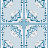 Winter Crystal Flake Semicircle Doormat Frosted Holiday Entrance(Blue)