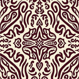 Abstract Paisley Swirl with Flowing Curved Motifs (Brown)