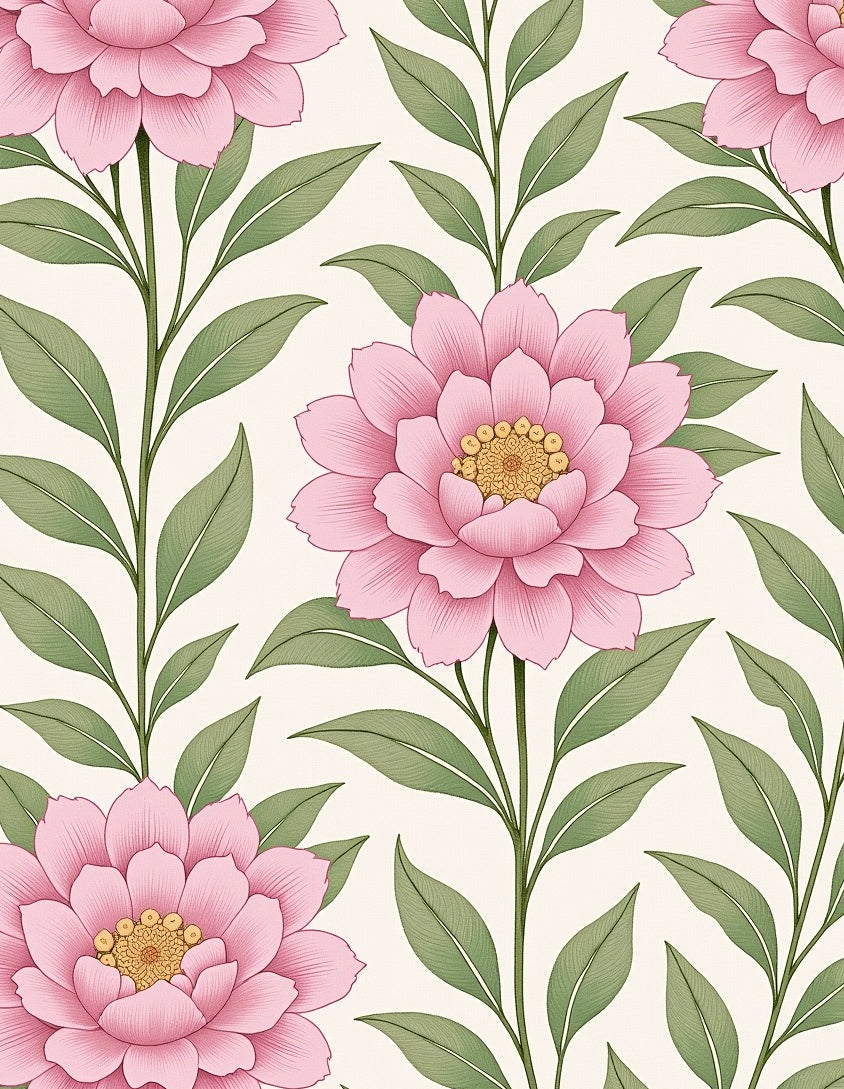 Distressed Vintage Floral with Faded Rose Garden Theme (Pink) - ODIKA