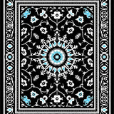 Intricate Lattice With Ornate Floral Medallions (Black)