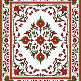 Autumn Harvest Floral Medallion Tapestry(Red)