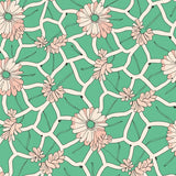 Floral Petal Mosaic with Interlocking Petals (Green)