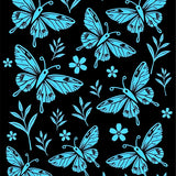 Nocturnal Moth Garden Enchanted Wilderness Fantasy (Black)