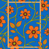Botanical Medley with Autumnal Vine Motifs and Whimsical Petals(Blue)