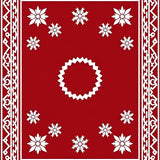 Classic Scandinavian Snow Bloom with Interlocking Lattice Borders(Red)