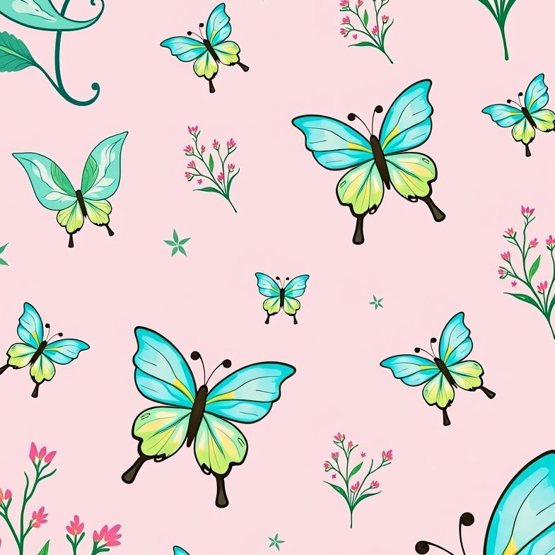 Garden Shag with Whimsical Wings and Floral Motifs (Pink) - ODIKA