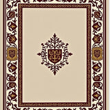 Medieval Tapestry Inspired Heraldic Crest with Flourish(Beige)