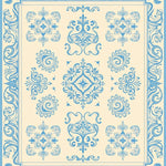 Damask Scrollwork Traditional Motif Anti Slip Textile (Beige) - ODIKA