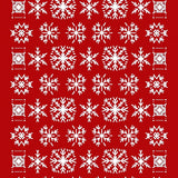 Snowflake Medallion Doormat with Winter Crystalline Motifs(Red)