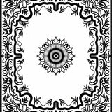 Floral Medallion with Symmetrical Branch Network(Black)