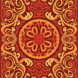 Harvest Scrollwork Featuring Abstract Floral Vines(Red)