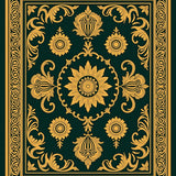 Symmetrical Floral Medallion with Interlocking Scrollwork Details (Gold)