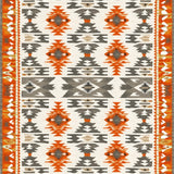Chic Southwestern Tribal Design Area in Vibrant Multicolor Palette(Orange)