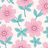 Ethereal Bloom Abstract Floral Medley Contemporary Pastel Motif (Pink)