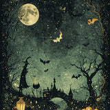 Midnight Coven Pair Bewitched Floor Art Enchanted Black(Black)