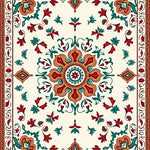 Elegant Medallion Tapestry With Intricate Floral Vine Ornamental Design (Red) - ODIKA