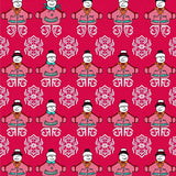 Holiday Snowman Parade with Flurrying Ornate Flake(Red)