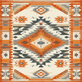 Artful Southwestern Area with Colorful Geometric Tribal(Orange)