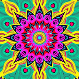 Boho Sunburst Array with Radiant Arched Petals and Elegant Mosaic Detailing (Pink) - ODIKA