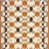Haven Area Brown & Beige Geometric Patio Waterproof Style(Beige)