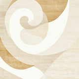 Neutral Beige Spiral Swirl Round with Contemporary Artistic Motif(Beige)